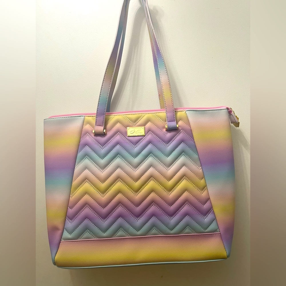 Betsy Johnson beautiful pastel rainbow bag